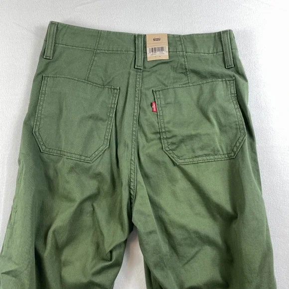 Levi's Women's Utility Pants Olive Green High Rise Wide Leg Cargo Style 12 31x27 - Picture 4 of 4